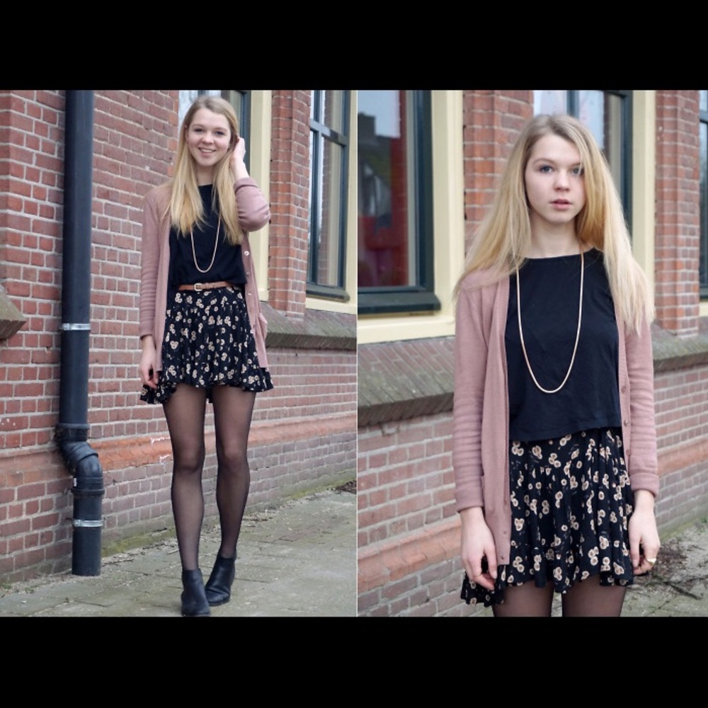 Brandy Melville Red Roses Floral Tiered Ruffle Dress - Picture 8 of 13